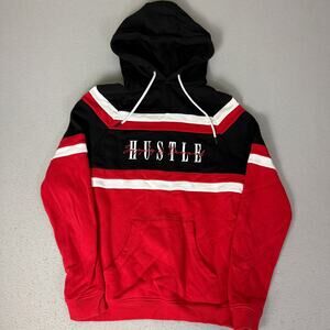 Supply & Demand Hustle Pullover Hoodie Men’s M Red Black White Colorblock